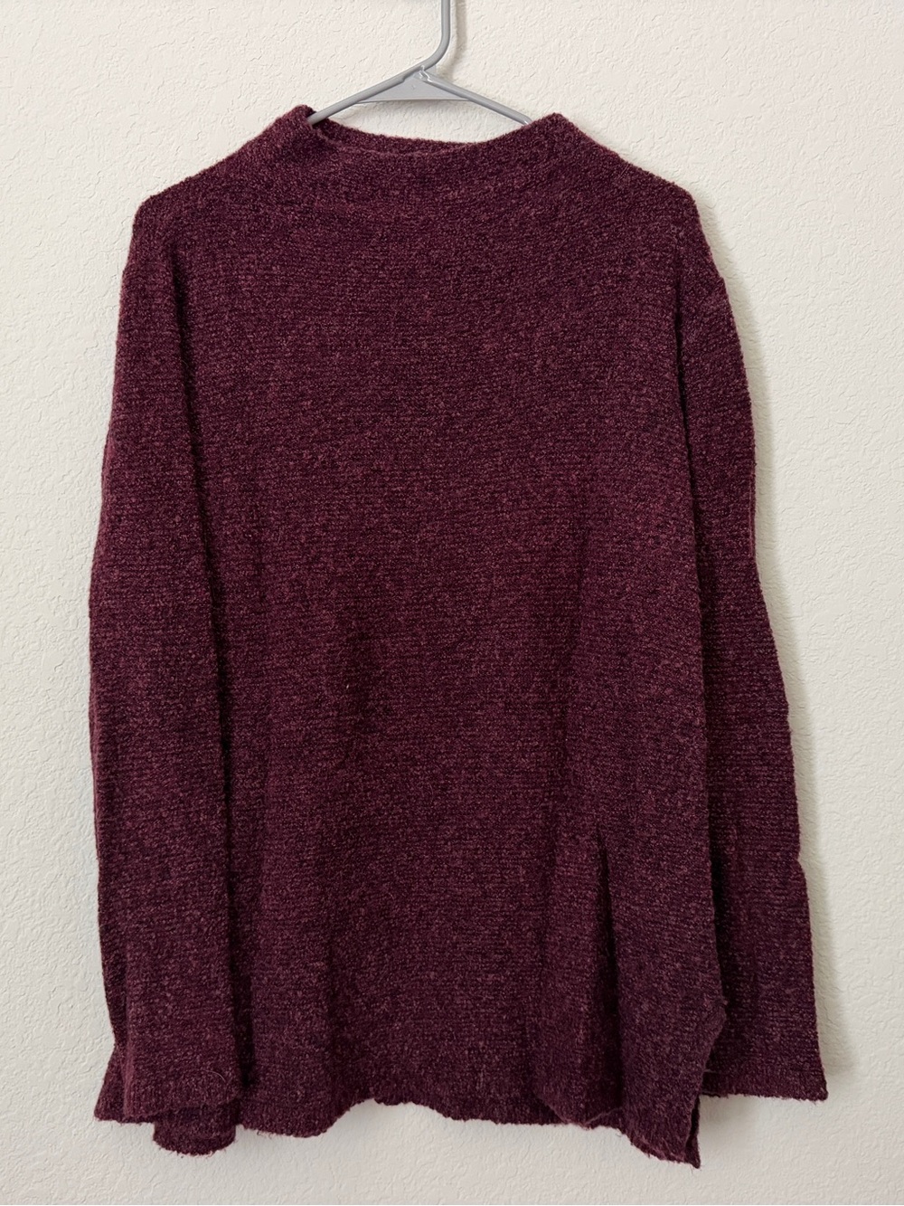 Old Navy Soft Heathered Mock Neck Plum Sweater